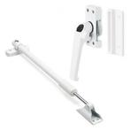 2x Raamsluiting met drukknop + Telescopische uitzetter | AXA, Doe-het-zelf en Verbouw, Hang- en Sluitwerk, Verzenden, Nieuw