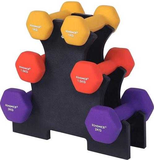 Halterset - Hexagon Dumbbell Set – Neopreen Coating - Roze, Sport en Fitness, Fitnessmaterialen, Nieuw, Ophalen of Verzenden