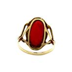 Gouden ring met bloedkoraal 14 krt, Ophalen of Verzenden, Nieuw