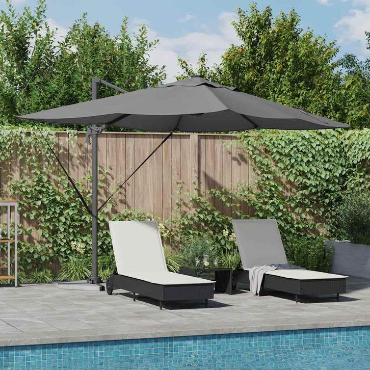 vidaXL Cantilever Roma parasol Antraciet en Zwart 352 x 251, Tuin en Terras, Parasols, Nieuw, 2 tot 3 meter, Verzenden