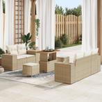 vidaXL 8-delige Tuinbankenset met kussens poly rattan acacia, Verzenden, Nieuw, Wicker