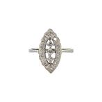 Witgouden vintage prinsessen ring met diamant 14 kt, Ophalen of Verzenden, Nieuw