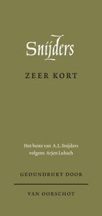 9789028252172 Zeer kort A.L. Snijders, Verzenden, Nieuw, A.L. Snijders