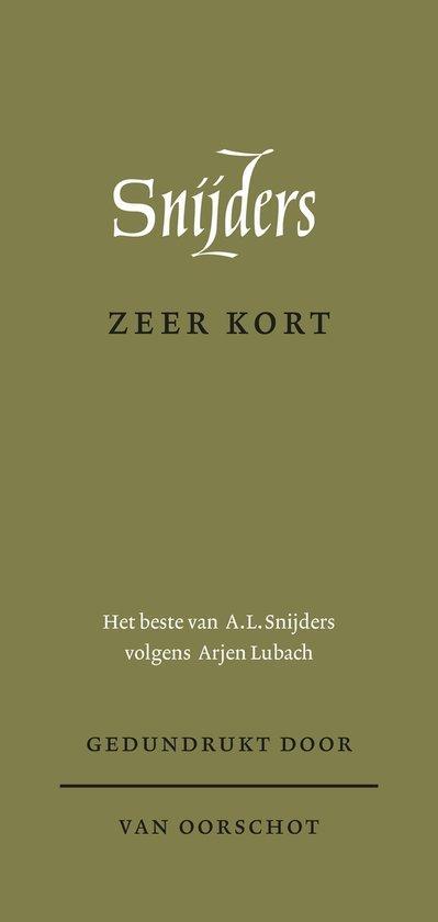 9789028252172 Zeer kort A.L. Snijders, Boeken, Romans, Nieuw, Verzenden