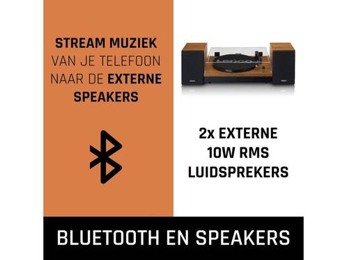 Platenspeler incl twee externe speakers Lenco LS-301WD Hout, Audio, Tv en Foto, Luidsprekers, Zo goed als nieuw, Verzenden