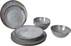 Bo-Camp Servies Halo 12 Stuks - Grijs, Ophalen of Verzenden, Nieuw