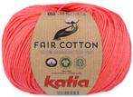 Katia Fair Cotton - 44 koraalrood - Biologisch Katoengaren, Hobby en Vrije tijd, Breien en Haken, Ophalen of Verzenden, Nieuw
