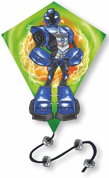 Vlieger - Diamant Robot (85 x 75cm) | Knoopkites - beschikbaar voor biedingen