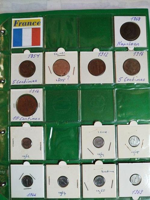 Frankrijk. 2 albums uit Frankrijk van 1854-2000 met 5, Postzegels en Munten, Munten | Europa | Niet-Euromunten
