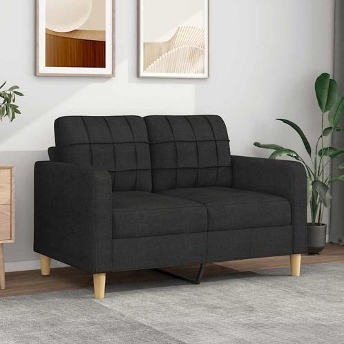 vidaXL Tweezitsbank 120 cm stof zwart, Huis en Inrichting, Banken | Bankstellen, Nieuw, Minder dan 150 cm, Stof, Tweepersoons