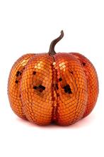 Pompoen 25 cm Oranje Spiegeltjes Herfst Halloween Decoratie, Hobby en Vrije tijd, Feestartikelen, Ophalen of Verzenden, Nieuw