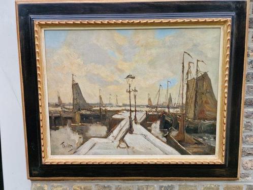 Willem Bastiaan Tholen (1860-1931) - Havengezicht Zuiderzee, Antiek en Kunst, Kunst | Schilderijen | Klassiek