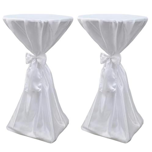 vidaXL Statafelhoes met strik 70cm Wit (2 stuks), Tuin en Terras, Tuinmeubel-accessoires, Nieuw, Verzenden