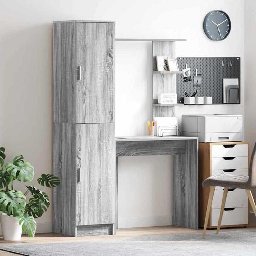 vidaXL Bureau met opbergruimte 2 pcs Grijs sonoma 78.5 x 37, Huis en Inrichting, Kasten | Buffetkasten, Nieuw, Minder dan 50 cm