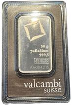 Palladium Valcambi 50 gram baar, Verzenden, Losse munt