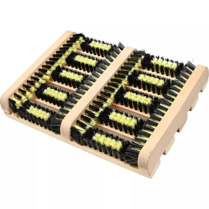 Benson Houten schoenveger met antislip en polyestervezels..., Tuin en Terras, Deurmatten, Nieuw, Ophalen of Verzenden