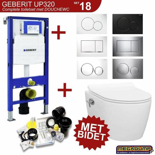 UP320 Toiletset 18 Idevit Alfa Met Bidet Rimfree En, Huis en Inrichting, Badkamer | Complete badkamers, Nieuw, Ophalen of Verzenden