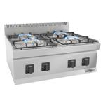 GGM Gastro | Gasfornuis - 23 kW - 4 branders | GHK800-E |, Verzenden, Nieuw, Inbouw