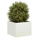 vidaXL Plantenbak 40x40x30 cm staal wit, Verzenden, Nieuw, Metaal