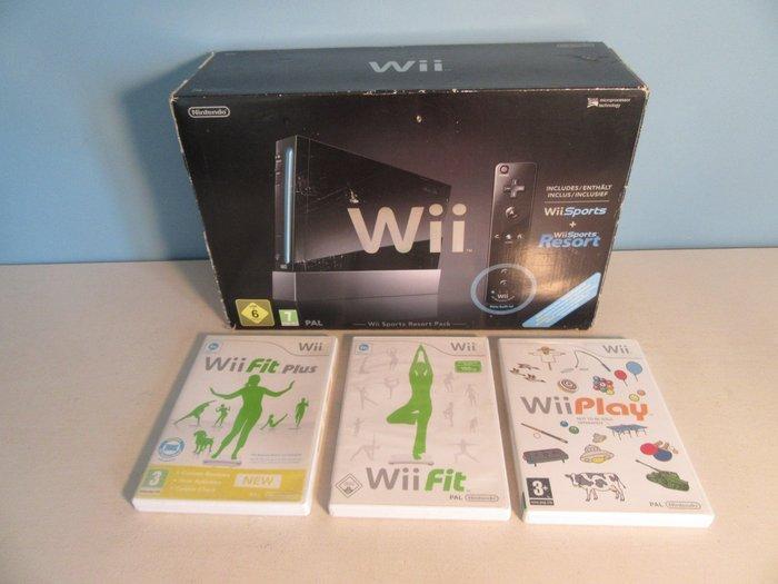 Nintendo - Wii - Black - Videogameconsole + games - In, Spelcomputers en Games, Spelcomputers | Overige Accessoires