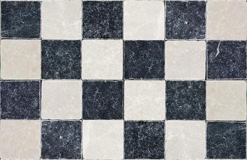 Getrommeld marmer zwart beige mix 10x10-0,5m², Doe-het-zelf en Verbouw, Tegels, Nieuw, Verzenden
