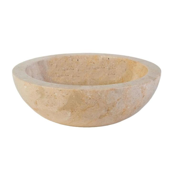 Waskom BWS Stone Rond 35x35x12 cm Gepolijst Natuursteen, Doe-het-zelf en Verbouw, Sanitair, Ophalen of Verzenden