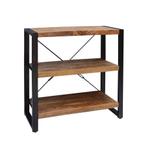 Boekenkast Mangohout Britt Laag 90 cm, Verzenden, Nieuw, Overige houtsoorten, Industriële meubels