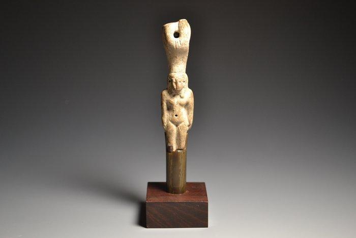 Oude Egypte, derde tussenperiode Been Sistrum Hippopotamus, Antiek en Kunst, Antiek | Overige Antiek
