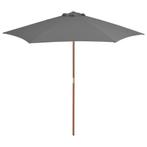 vidaXL Parasol met houten paal 270 cm antraciet, Tuin en Terras, Parasols, Verzenden, Nieuw