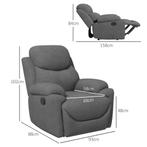 TRUUSK Relaxstoel, TV-stoel Met Ligfunctie, Ligstoel, Gevoer, Huis en Inrichting, Fauteuils, Verzenden, Nieuw