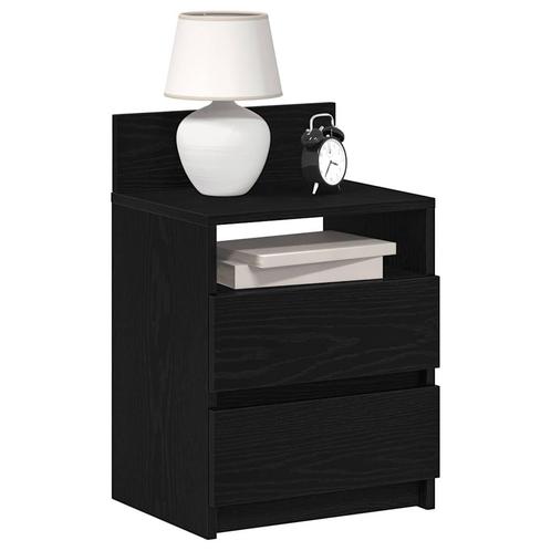 vidaXL Nachtkastjes 2 st met 2 lades 40x33x60 cm zwart, Huis en Inrichting, Slaapkamer | Nachtkastjes, Nieuw, Hout, Verzenden