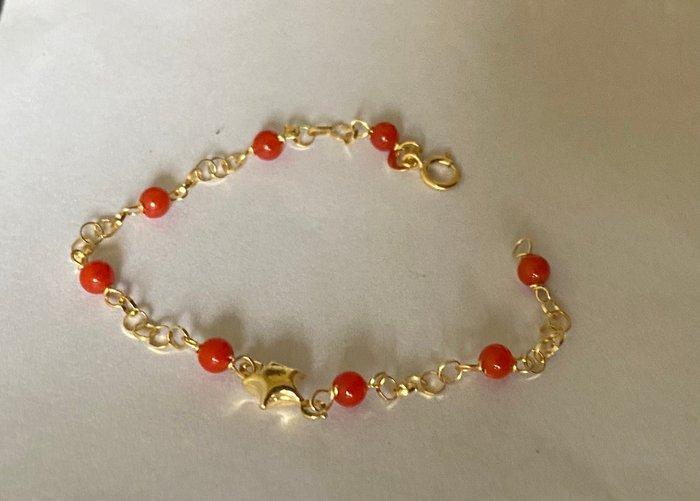 Zonder Minimumprijs - Armband - 18 karaat Geel goud Koraal -, Sieraden, Tassen en Uiterlijk, Armbanden