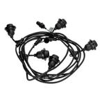 5 Meter Prikkabel - Lichtsnoer 5x E27 fitting | Koppelbaar, Overige materialen, Nieuw, Ophalen of Verzenden, Hanglamp
