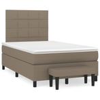 vidaXL Boxspring met matras stof taupe 120x190 cm, Verzenden, Nieuw, 190 cm of minder, Twijfelaar