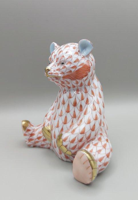 Herend - Figuur - Bär sitzend, Fishnet rot - Porselein, Antiek en Kunst, Antiek | Glas en Kristal