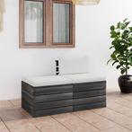 vidaXL 2-delige Loungeset met kussens pallet massief, Tuin en Terras, Tuinsets en Loungesets, Verzenden, Nieuw, 2 zitplaatsen