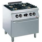 Gasfornuis met gas oven | 4 x 5,5 kW branders HorecaTraders, Verzenden, Nieuw in verpakking