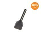 Dubbele Adereindhuls Geïsoleerd 4mm² Grijs 100 stuks, Ophalen of Verzenden, Nieuw
