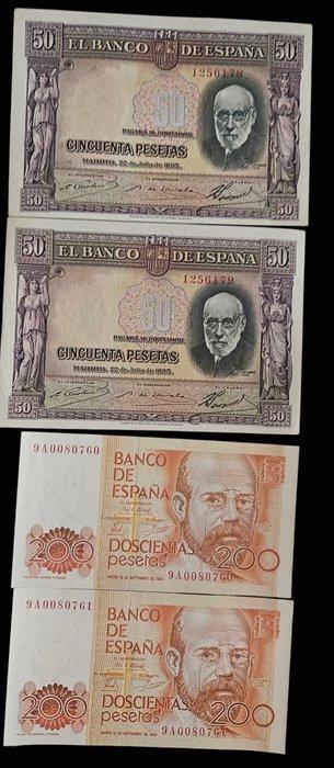 Spanje. - 18 banknotes - various dates (Zonder Minimumprijs), Postzegels en Munten, Munten | Nederland
