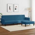 vidaXL 2-delige Loungeset fluweel blauw, Huis en Inrichting, Verzenden, Nieuw, Vierpersoons of meer, Stof