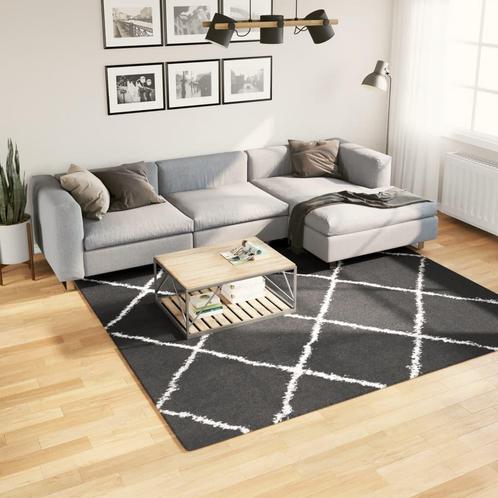 vidaXL Vloerkleed shaggy hoogpolig modern 240x240 cm zwart, Huis en Inrichting, Stoffering | Tapijten en Kleden, Nieuw, Verzenden