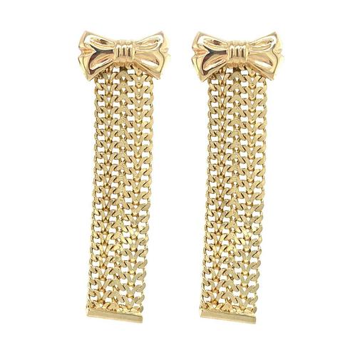 Gouden oorstekers met strik 14 krt, Sieraden, Tassen en Uiterlijk, Oorbellen, Nieuw, Ophalen of Verzenden