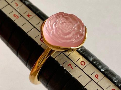 René Lalique - Pivoine - Gepoederd in goud, kristal - Ring, Antiek en Kunst, Antiek | Glas en Kristal
