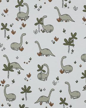 Flanel Katoen Dinos Wit, Hobby en Vrije tijd, Stoffen en Lappen, Wit, Nieuw