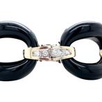 Witgouden vintage armband met onyx en diamant 14 krt, Sieraden, Tassen en Uiterlijk, Armbanden, Ophalen of Verzenden, Nieuw