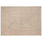 vidaXL Tapijt Natuurlijk en wit 240 x 340 cm Jute, Verzenden, Nieuw, Bruin