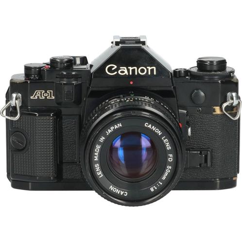 Tweedehands Canon A-1 + Canon New FD 50mm f/1.8 CM3200, Audio, Tv en Foto, Fotocamera's Analoog, Gebruikt, Canon, Ophalen of Verzenden