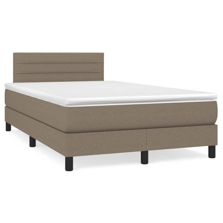 vidaXL Boxspring met matras stof taupe 120x190 cm, Huis en Inrichting, Slaapkamer | Bedden, 120 cm, 190 cm of minder, Twijfelaar