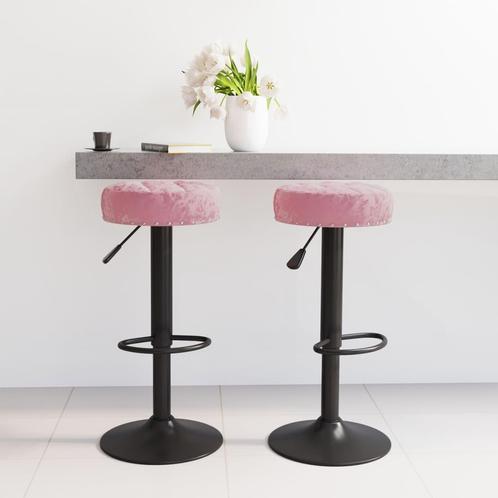 vidaXL Barkrukken 2 st fluweel roze, Huis en Inrichting, Barkrukken, Nieuw, Verzenden