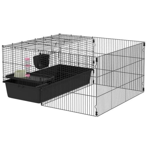 TRUUSK Kleindierenhok Met Ren, 112,5L X 99B X 54H Cm, Met Wa, Dieren en Toebehoren, Knaagdieren en Konijnen | Hokken en Kooien